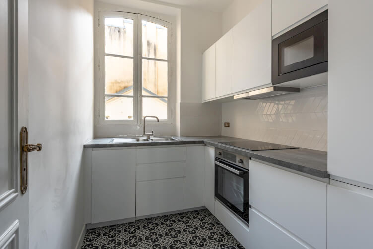 cuisine fermée plan L