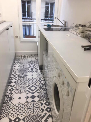 cuisine sol carreaux de ciment