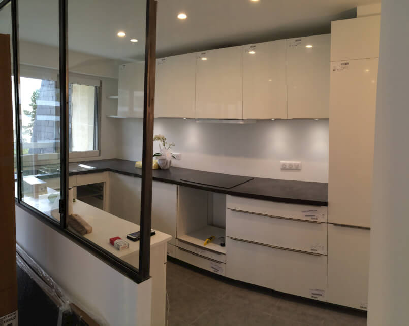 cuisine semi-ouverte verrière