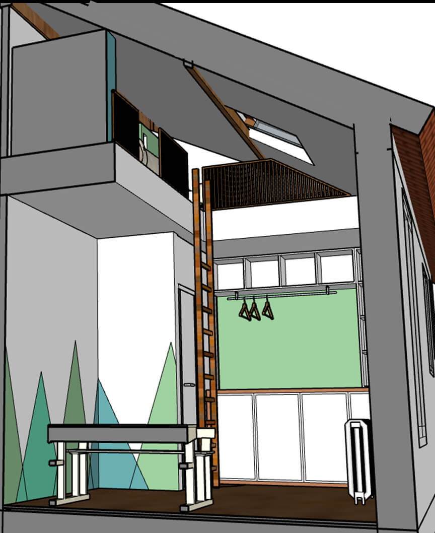 Chambres en mezzanine