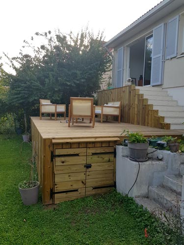 rangement sous terrasse