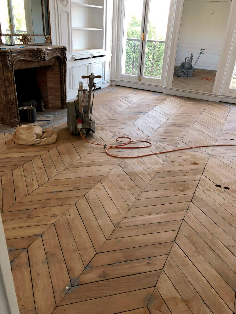 rénovation de parquet point de hongrie