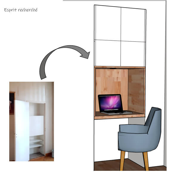 schéma de bureau dans une niche